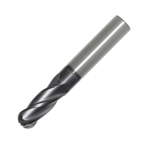 OSG Carbide 4 Flute End Mill Ball Nose TiAlN Coated - Regular Length Centre Cutting For General Applications - 3mm