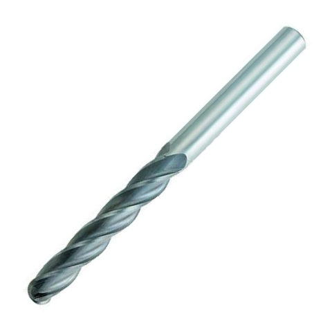 OSG Carbide 4 Flute End Mill Ball Nose - Extra Long Length Centre Cutting For General Applications - 6mm