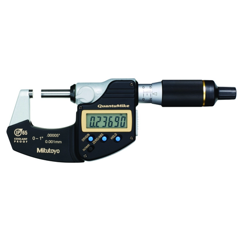 Mitutoyo Digital Micrometer QuantuMike IP65 Inch/Metric, 0-1", with Output