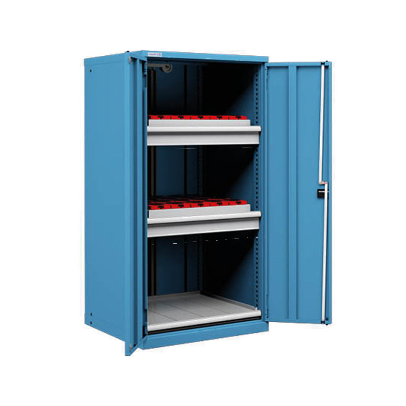Polstore CNC Storage Cabinet - 2 Drawers&1 Pull Out Shelf - Without Toolholders - Light Blue 717mm (W) x 748mm (D) x 1450mm (H)