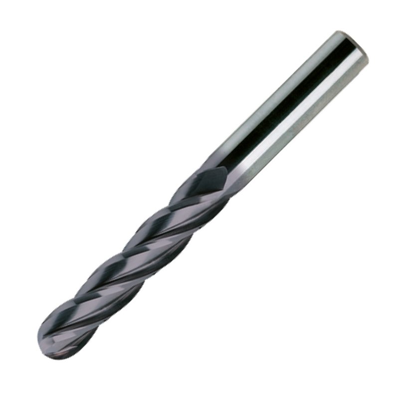 Europa Tools Carbide End Mill 4 Flute TiAlN Coated - Ball Nose - Long Length - K30 - 3mm