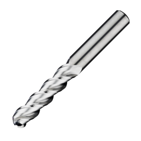 ITC Carbide End Mill Ball Nose 3202 - 3 Flute 45° Helix  With Facet Relief - Non-Ferrous - 16mm