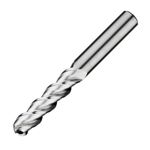 ITC Carbide End Mill Ball Nose 3202 - 3 Flute 45° Helix  With Facet Relief - Non-Ferrous - 3mm
