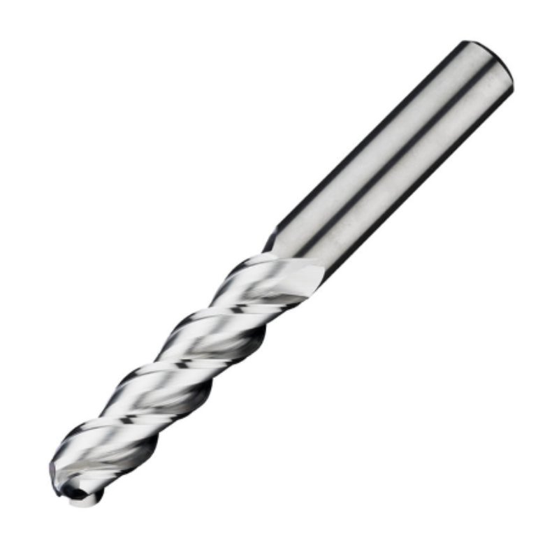 ITC Carbide End Mill Ball Nose 3202 - 3 Flute 45° Helix  With Facet Relief - Non-Ferrous - 3mm