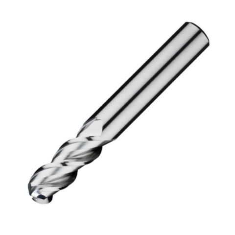 ITC Carbide End Mill Ball Nose 3203 - 3 Flute 45° Helix  With Facet Relief - Non-Ferrous - 5mm