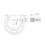 175-200mm 0.01mm Graduation Outside Micrometer - 3210 Series (Insize)