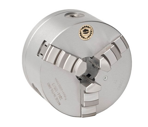 Bison Cast Iron Scroll Chuck - 3 Jaw - 1 Piece Jaw Camlock Mount - 250mm & D1-6 Mount