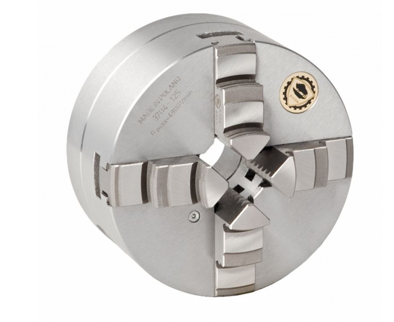 Bison Steel Scroll Chuck - 4 Jaw - 1 Piece Jaw (Rear Mount) - 125mm