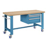 Polstore Standard Mobile Workbench - 3 Draws - Light Blue - 1500mm(W) x 750mm(D) x 908mm(H) thumbnail 1