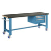 Polstore Standard Mobile Workbench - 3 Draws & Rubber Cover - Light Blue - 2065mm(W) x 750mm(D) x 908mm(H) thumbnail 1