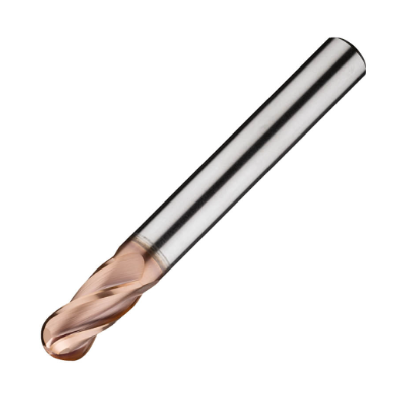 ITC Carbide End Mill Ball Nose 4032 - 4 Flute  30° Helix With Roll Relief & Coating - Steels & Exotics - 1mm