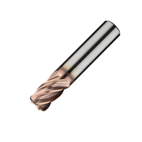 ITC Carbide End Mill Corner Radius 5031 - 5 Flute Variable Helix Roll Relief Harmonic Fluting Radius + Coating - Steels & Exotics - 3mm x R0.5