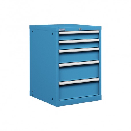 Polstore Cabinet - 5 Drawers 27x36EH - 90% Extension - Light Blue - 564mm(W) x 725mm(D) x 850mm(H)