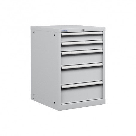 Polstore Cabinet - 5 Drawers 27x36EH - 100% Extension - Light Grey - 564mm(W) x 725mm(D) x 850mm(H)