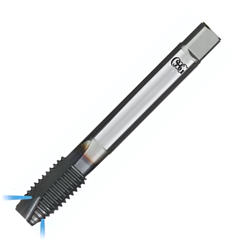 OSG Threading Tap Metric Fine A-OIL-Spiral Point - Powder Metal Right Hand -TiCN Coated - Through Holes DIN374 - M8 x 1
