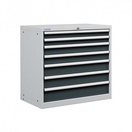 Polstore Cabinet Combo - 7 Drawers 45X27EH - 100% Extension - Light Grey/Dark Grey - 870mm(w) x 850mm(h)