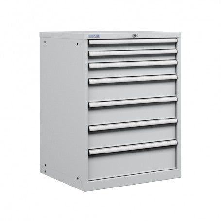 Polstore Cabinet Combo - 7 Drawers 36x36EH - 100% Extension - Light Grey - 717mm(w) x 1000mm(h)