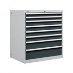Polstore Cabinet Combo - 8 Drawers 45x36EH - 100% Extension - Light Grey/Dark Grey - 870mm(w) x 1000mm(h)