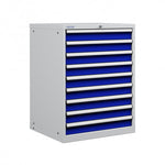 Polstore Cabinet Combo - 9 Drawers 36x36EH - 100% Extension - Light Grey/Dark Blue - 717mm(w) x 1000mm(h)