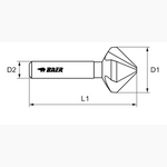 BAER HSSE-VAP 90° countersink 12,4 mm (M 6) - for stainless steel