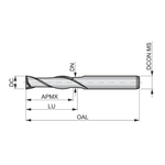 Dormer Pramet C122 16.0mm HSS-E PLAIN Shank 2 Flute Extra Long Series Slot Drill