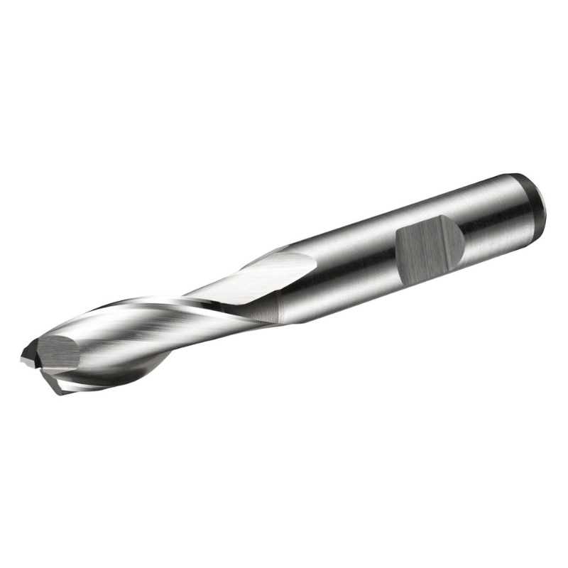 Dormer Pramet C123 1/16 Inch HSS-E-Powder Metal Flatted Shank 2 Flute Standard Length Slot Drill DIN 844 K