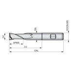 Dormer Pramet C135 5.0mm HSS-E Flatted Shank 2 Flute Standard Length Slot Drill
