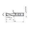 Dormer Pramet C139 2.0mm HSS-E-Powder Metal TICN Flatted Shank 2 Flute Standard Length Slot Drill DIN 844 K thumbnail 2