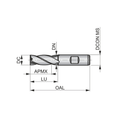 Dormer Pramet C246 2.0mm HSS-E-Powder Metal TICN Flatted Shank Multi-Flute Standard Length End Mill DIN 844 K thumbnail 2