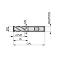 Dormer Pramet C299 3.0mm HSS-E-Powder Metal Flatted Shank End Mill Multi-Flute Standard Length End Mill DIN 844 K thumbnail 2