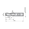 Dormer Pramet C305 2.0mm HSS-E-Powder Metal Primax Flatted Shank 3 Flute Standard Length Slot Drill DIN 844 K thumbnail 2