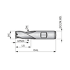 Dormer Pramet C306 3.0mm HSS-E-Powder Metal Primax Flatted Shank 3 Flute Short Series Slot Drill DIN 327 D thumbnail 2