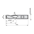 Dormer Pramet C352 3.0mm HSS-E-Powder Metal Alcrona Primax Flatted Shank 3 Flute Standard Length Slot Drill DIN 844 K thumbnail 2