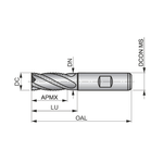 Dormer Pramet C40 10.0mm HSS-E Flatted Shank Multi-Flute Roughing (NF) Standard Length End Mill DIN 844 K