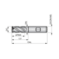 Dormer Pramet C407 6.0mm HSS-E-Powder Metal Primax Flatted Shank Multi-Flute Roughing (NRA) Standard Length End Mill DIN 844 K thumbnail 2