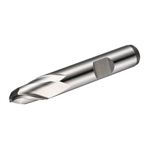 Dormer Pramet C50 16.0mm HSS-E Flatted Shank 2 Flute Ball Nosed Short Series Slot Drill DIN 327 D