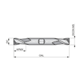 Dormer Pramet C60 1/8 Inch HSS Double Ended Flatted Shank 2 Flute Slot Drill Regular Length thumbnail 2