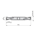 Dormer Pramet C60 1/8 Inch HSS Double Ended Flatted Shank 2 Flute Slot Drill Regular Length