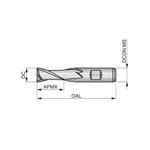Dormer Pramet C601 13/16 x 5/8 Inch HSS Flatted Shank 2 Flute Slot Drill Regular Length