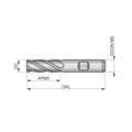 Dormer Pramet C609 1/4 Inch HSS-E TiCN Flatted Shank Fine Pitch Roughing End Mill Regular Length thumbnail 2