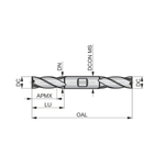 Dormer Pramet C614 5/16 Inch HSS Double Ended Flatted Shank 4 Flute End Mill Regular Length