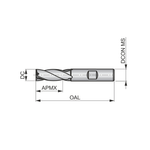 Dormer Pramet C618 1/4 Inch HSS-E Flatted Shank 4 Flute End Mill Regular Length