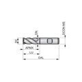 Dormer Pramet C907 3.0mm HSS-E-Powder Metal Alcrona Primax Flatted Shank Multi-Flute Standard Length End Mill DIN 844 K thumbnail 2