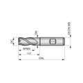Dormer Pramet C922 6.0mm HSS-E-Powder Metal Alcrona Primax Flatted Shank Multi-Flute Roughing (HRA) Standard Length End Mill DIN 844 K thumbnail 2