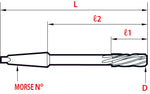 Toolex Reamer - Taper Shank - Spiral Flute - Standard Length - HSS - H5 - 12.7 mm