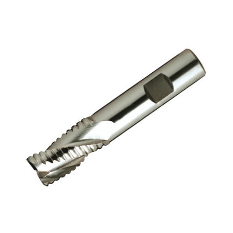 Europa Tools HSS-E Roughing End Mill - Uncoated 3 Flute Short Length - 37° Helix Angle - For Aluminium - 25mm