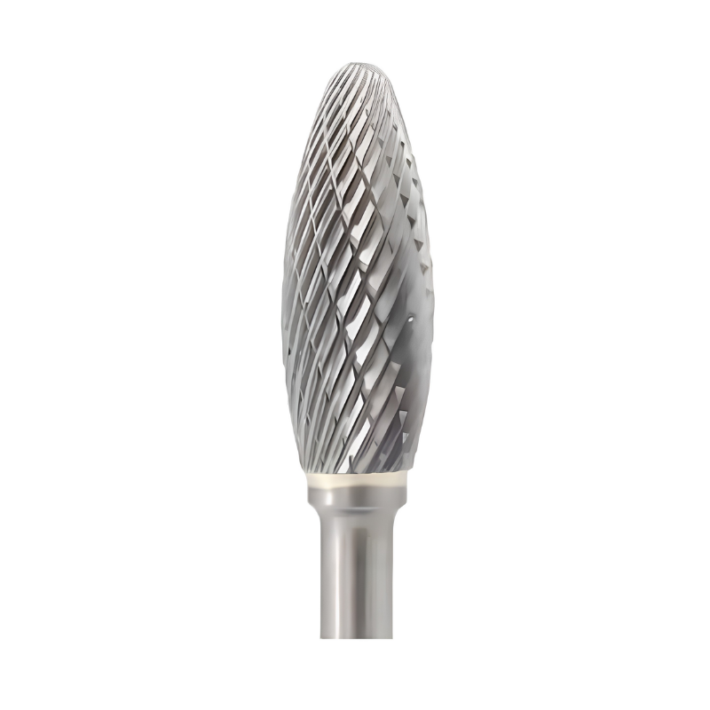 Vortex Carbide Burr Type H - Flame - Double Cut - 3mm Diameter