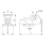 100mm Heavy Duty Bench Vice - 1250 Series (Bison) - 1250-100L