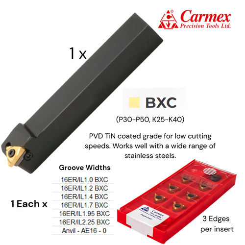 Carmex Thread Turning Promotion (1 Toolholder + 1 KGRO Kit) - SER1616H16 / KGRO