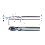 Carmex Thread Mills Solid Carbide - With Through Coolant - Metric - M14 - M18 x 1.5 - MT7